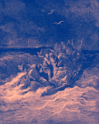 İsa fırtınayı yatıştırır - İncil by Gustave Dore