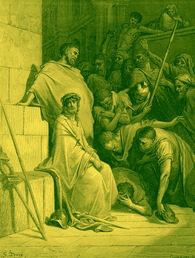Romalı askerler İsa ile alay ediyor - İncil by Gustave Dore