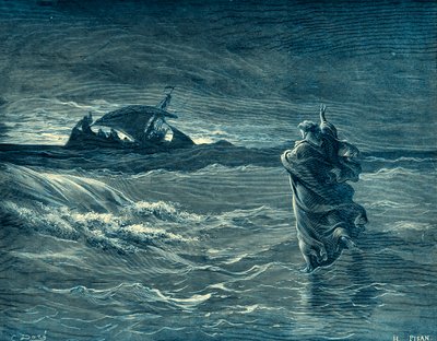 Denizde yürüyen İsa - İncil by Gustave Dore