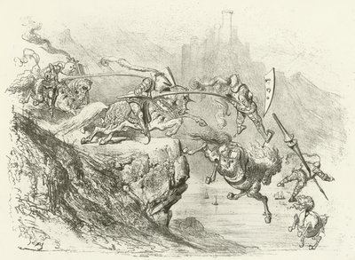 12. Yüzyılda Şövalye Errantry (gravür) by Gustave Dore