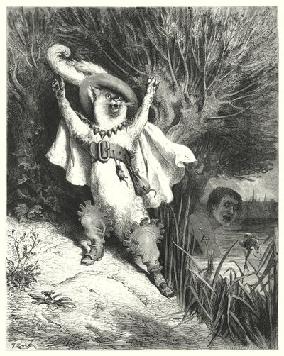 Usta Kedi veya Önyükleme Kedisi; Çizmeli Kedi (gravür) by Gustave Dore