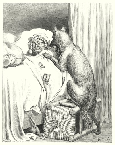 Le Petit Şaperon Rouge; Kırmızı Başlıklı Kız (gravür) by Gustave Dore