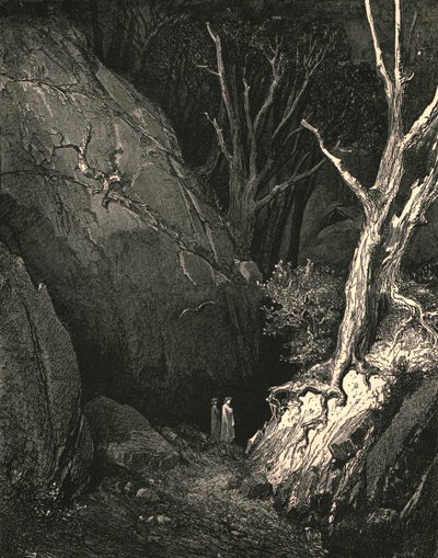 İlerlemeye devam etti, takip ettiği adımları kapattım, c1890. by Gustave Dore