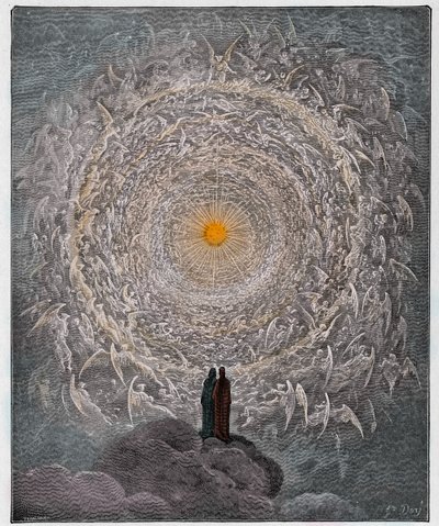Paradiso, Canto 31 : Cennette bir gülden gelen aziz kalabalığı by Gustave Dore
