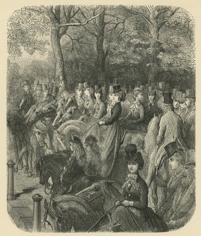 Rotten Row, Hyde Park, Londra by Gustave Dore