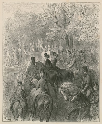 Rotten Row, Hyde Park, Londra by Gustave Dore