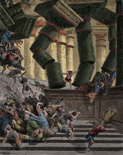 Samson, Gustave Dore (1832-1883) tarafından Dagon Tapınağı