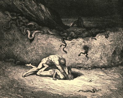 Bu hava ruhu Schicchi, rastgele yaramazlıkların havasında, hala kinini koruyor, c1890. by Gustave Dore
