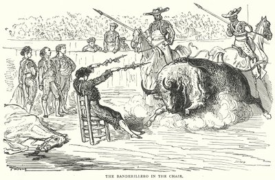 Sandalyedeki Banderillero (gravür) by Gustave Dore