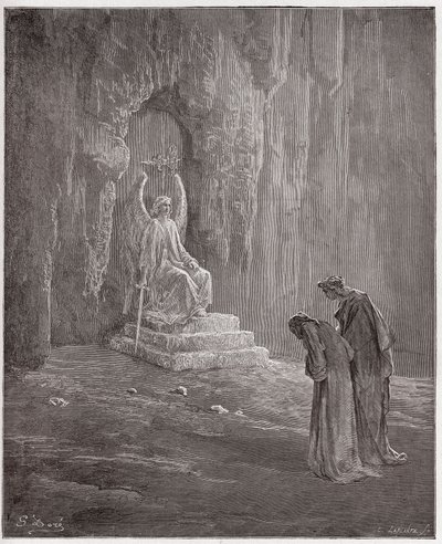 İlahi Komedya (La Divina Comedia, La Divine Comedie), Araf, Canto 9: Dante ve Virgil Araf Kapılarında - Dante Alighieri (1265-1321) - Gustave Dore