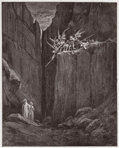 İlahi Komedya (La Divina Commedia, La Divine Comedie), Cehennem, Canto 23: Şairler beşinci Bolgia
