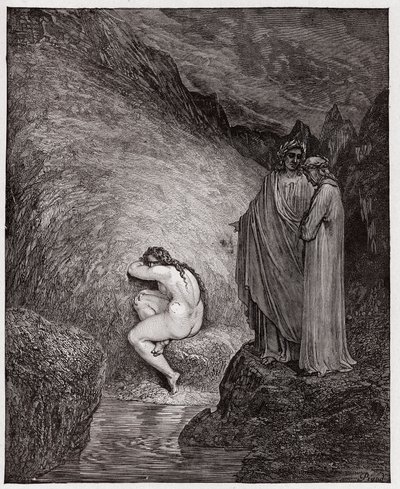 İlahi Komedya (La Divina Commedia, La Divine Comedie), Cehennem, Canto 30: Mür, ensest için mahkum - Dante Alighieri (1265-1321) - Gustave Dore