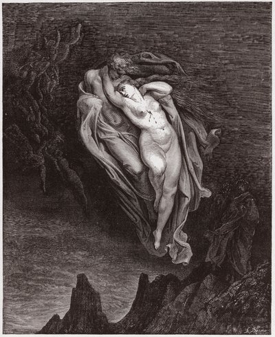 İlahi Komedya (La Divina Commedia, La Divine Comedie), Cehennem, Canto 5: Paolo ve Francesca