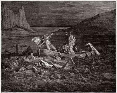 İlahi Komedya (La Divina Commedia, La Divine Comedie), Cehennem, Canto 8: Phlegyas, Dante ve Virgil