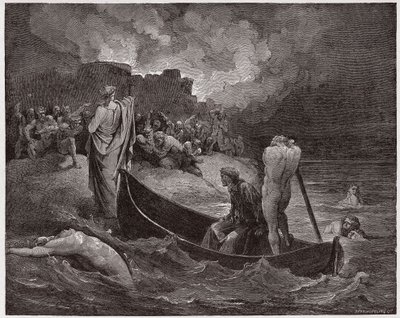 İlahi Komedya (La Divina Commedia, La Divine Comedie), Cehennem, Canto 8: Virgil ve Dante Dis Kalesi