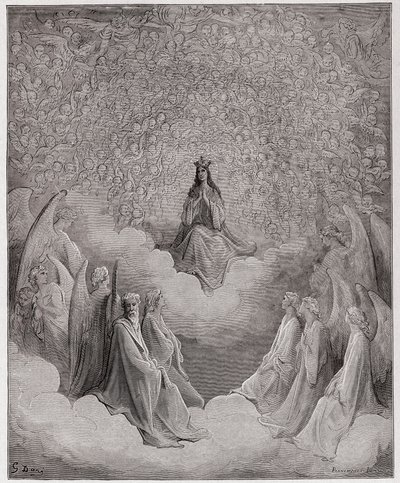 İlahi Komedya (La Divina Commedia, La Divine Comedie), Paradiso, Canto 31: Cennetin kraliçesi - Dante Alighieri (1265-1321) - Çizim Gustave Dore (1832-1883) by Gustave Dore