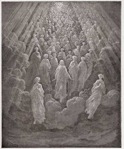 İlahi Komedya (La Divina Commedia, La Divine Comedie), Paradiso, Canto 5: İkinci alemde sayısız parlayan ruhların ev sahibi - Dante Alighieri (1265-1321) - Gustave Dore