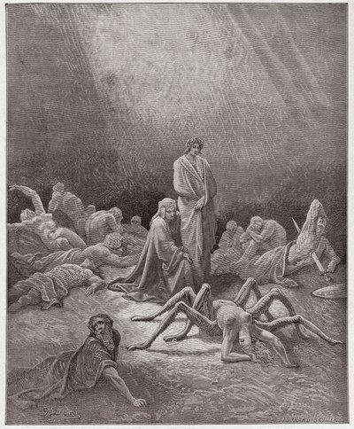 İlahi Komedya (La Divina Commedia, La Divine Comedie), Purgatorio, Kanto 12: Dante, Arachne