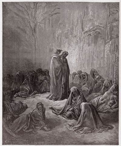 İlahi Komedya (La Divina Commedia, La Divine Comedie), Araf, Canto 13: Kıskançların ruhları - Dante Alighieri (1265-1321) - Çizim Gustave Dore (1832-1883) by Gustave Dore