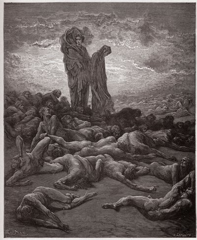 İlahi Komedya (La Divina Commedia, La Divine Comedie), Araf, Canto 20: Açgözlülerin ruhları - Dante Alighieri (1265-1321) - Çizim Gustave Dore (1832-1883) by Gustave Dore
