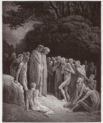 İlahi Komedya (La Divina Commedia, La Divine Comedie), Araf, Canto 23: Oburların ruhları - Dante Alighieri (1265-1321) - Gustave Dore