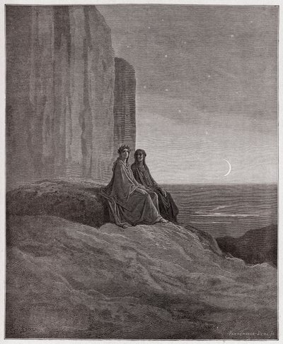İlahi Komedya (La Divina Commedia, La Divine Comedie), Purgatorio, Canto 9: Alacakaranlık - Dante Alighieri (1265-1321) - Gustave Dore
