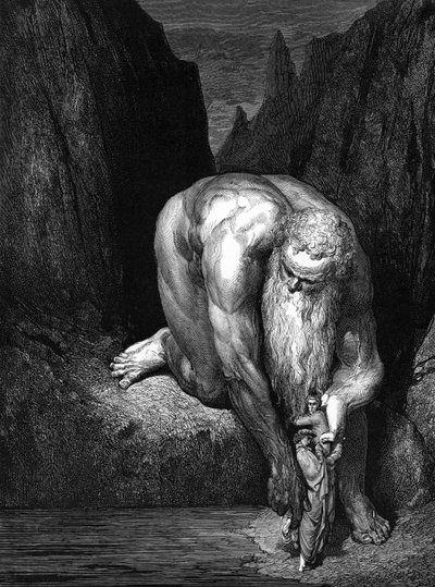 İlahi Komedya, Dante: Dev Antaeus. by Gustave Dore