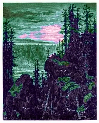 Niagara Şelaleleri, A. Sargent tarafından oyulmuş 