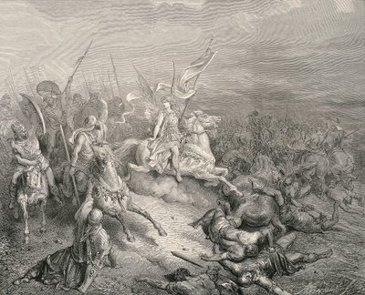 Kutsal İncil. 1866. Makabilerin meleği. Oymak by Gustave Dore