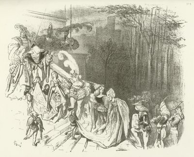 The Lords and Ladies of the Castle. Early 16th Century (gravure) by Gustave Dore