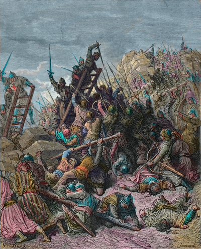 Üçüncü Haçlı Seferi sırasında Ptolemais Kuşatması 1189 - Joseph-Francois Michaud tarafından Haçlı Seferleri Tarihi
