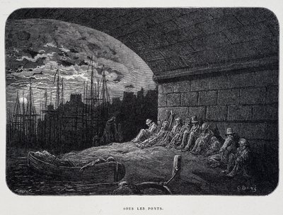 Köprülerin Altındaki Serseri - Gustave Doré tarafından “Londra” da by Gustave Dore