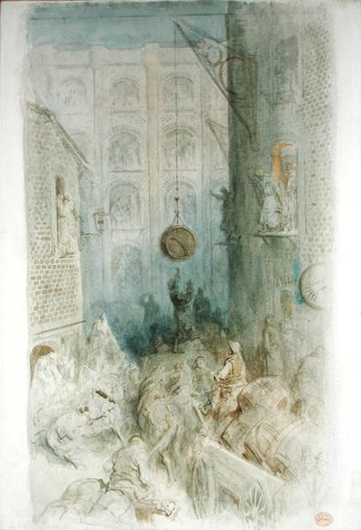 Depolar, Londra (kalem ve mürekkep ve kağıt üzerine sulu boya) by Gustave Dore