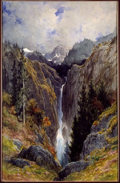 Lys vadisindeki cehennem deliğinin şelalesi. Gustave Dore
