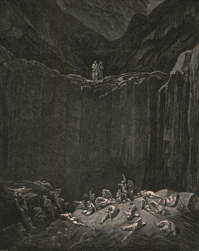 ...her şeyi araştıran Adalet, sahtekarları cezalandırmaya mahkum, c1890. by Gustave Dore