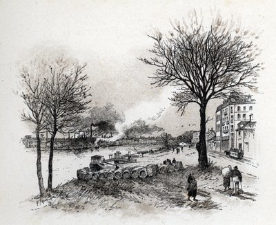 Saint-Juirs'tan Gustave Fraipont'un (1849-1923) Ivry sur Seine (Ivry-sur-Seine) Çiziminin Görünümü by Gustave Fraipont