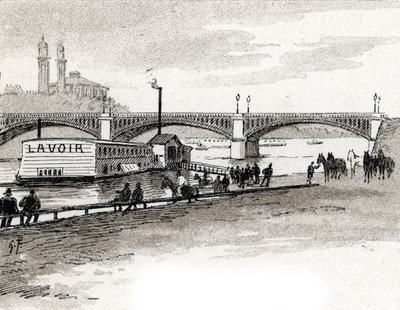 Saint-Juirs'tan Gustave Fraipont'un (1849-1923) Paris'teki Grenelle Köprüsü'nün Görünümü Çizimi by Gustave Fraipont