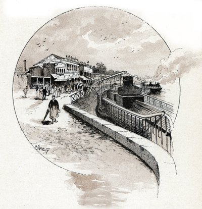 Point du Jour bölgesinin görünümü, Boulogne Billancourt (Point du Jour bölgesinin görünümü, Boulogne-Billancourt) Çizim, Gustave Fraipont (1849-1923), Saint-Juirs'tan by Gustave Fraipont