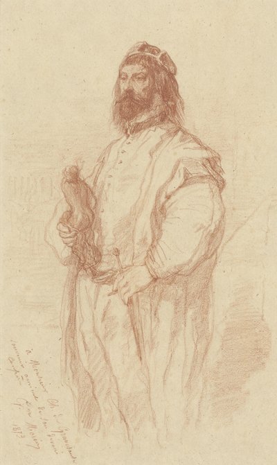 heykeli ile duran adam by Gustave François Morin
