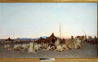 Sahra Çölü Detayında Akşam Namazı. Gustave Achille Guillaumet (1840-1887) 1863 Güneş tarafından tablo. 1,3x2,8 m. Paris, musee d