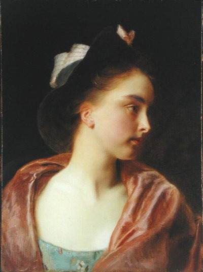 Maud (beşik panelde yağ) by Gustave Jacquet