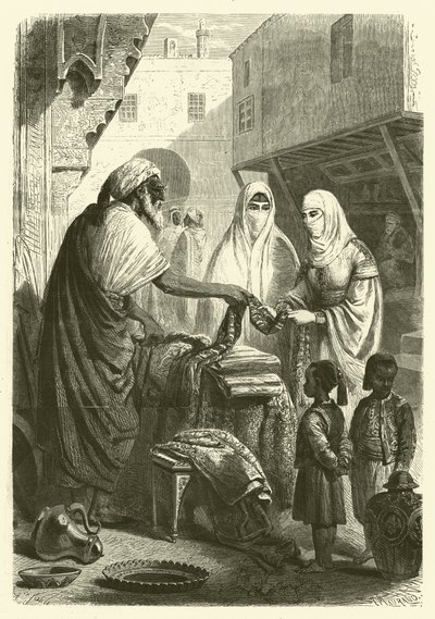 Çarşı, Mogador, Fas (gravür) by Gustave Janet
