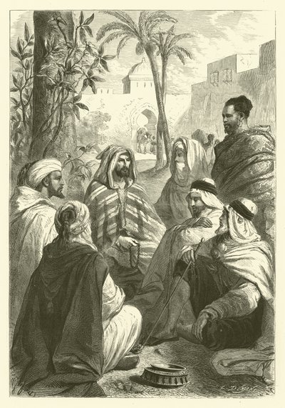 Arap hikayeci (gravür) by Gustave Janet