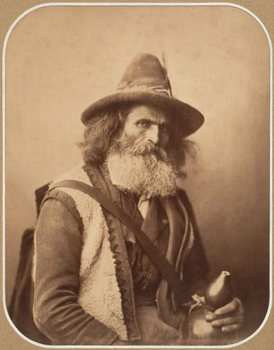 [İtalyan Sokak Müzisyeni], yak. 1856. by Gustave Le Gray