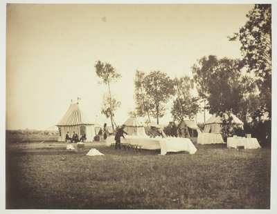 İmparatorun Masasının Hazırlanması, Camp de Châlons, 1857. by Gustave Le Gray