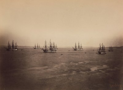 Fransız ve İngiliz Filoları, Cherbourg, Ağustos 1858. by Gustave Le Gray