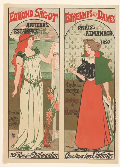 Poster van Edmond Sagot Edmond Sagot bayanlara hediyeler (nesne üzerindeki başlık) by Gustave Marie