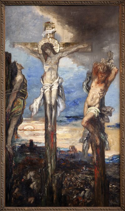 İsa ve iki hırsız by Gustave Moreau