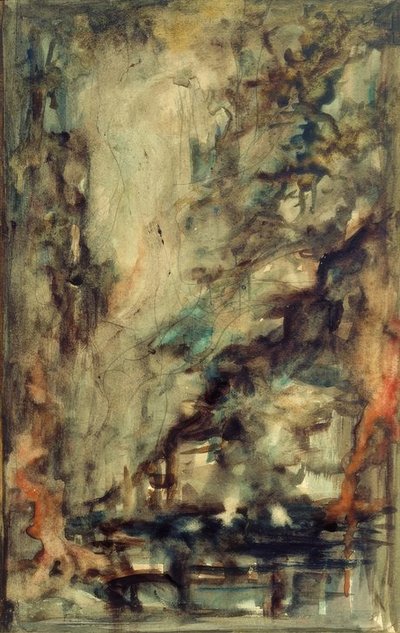 Eskiz (iki maceracı ve tılsım (?) için) by Gustave Moreau
