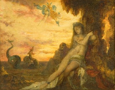 Perseus ve Andromeda, c.1870 (panelde yağlı boya) by Gustave Moreau